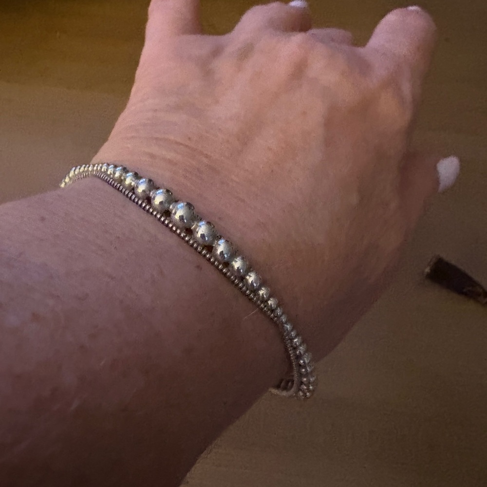Elegant Silver Beaded Bracelet